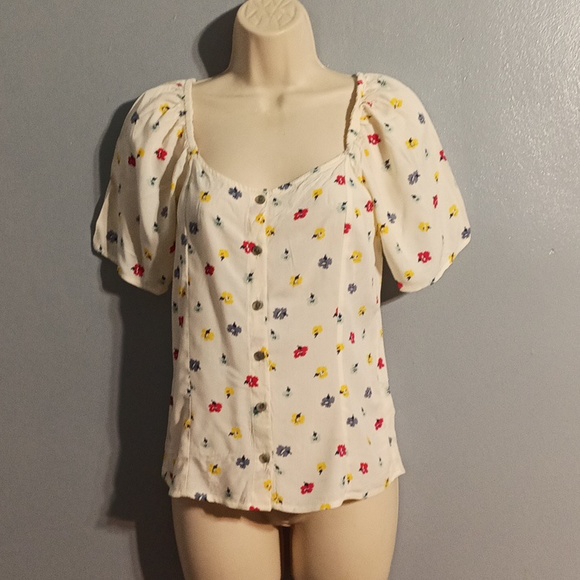 Madewell women's XS floral print blouse 100% viscose - Picture 5 of 17